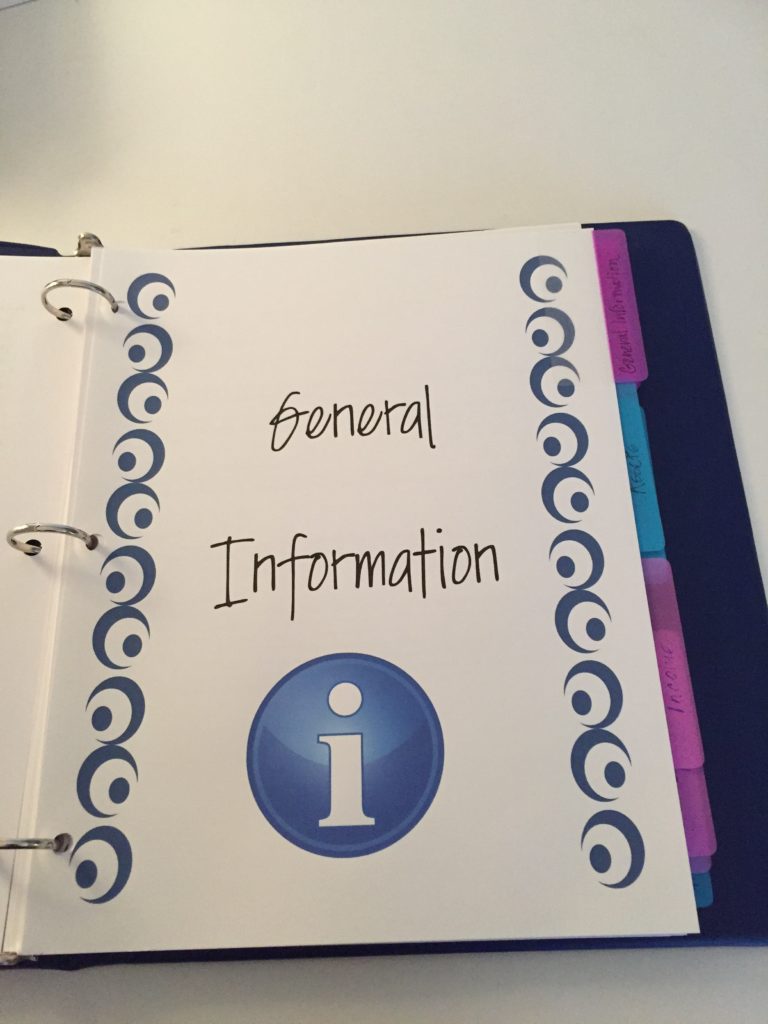 personal information binder